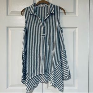 Sleeveless striped top size small